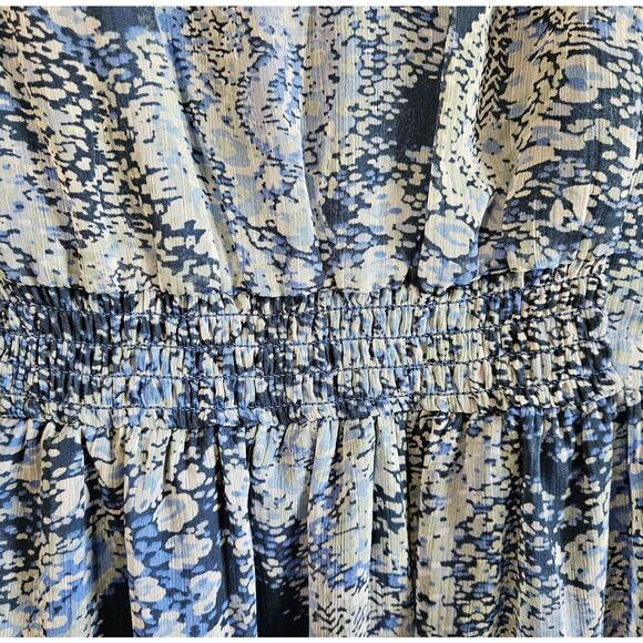 JOIE Women's XL Parisian Paisley Dress Midi Blue Watercolor Chiffon Lined - Picture 7 of 8